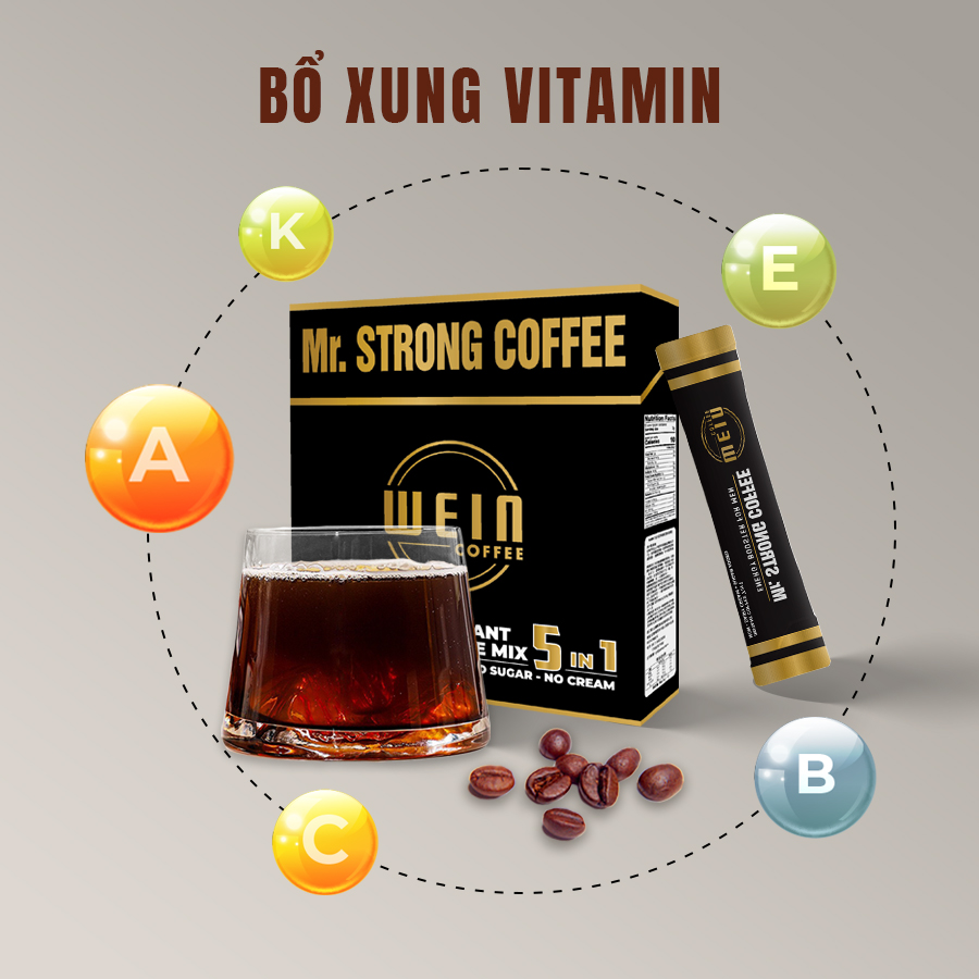 MR.STRONG COFFEE 5 IN 1 - ENERGY BOOSTER FOR MEN - CAFÉ  ĐEN 5 IN 1 - TĂNG CƯỜNG SỨC MẠNH CHO ĐÀN ÔNG